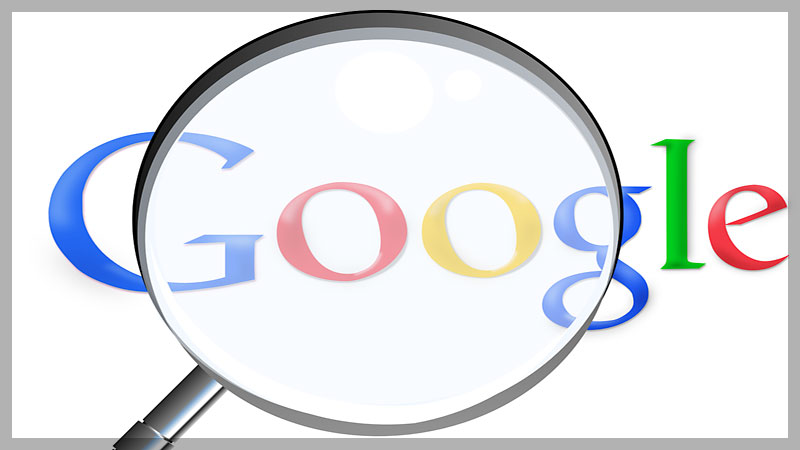Website visibility - magnifying glass on google search